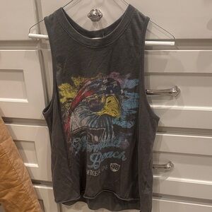 Spell Eagle Graphic Muscle Tee - Charcoal